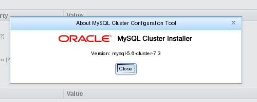 The MySQL Cluster Auto-Installer About dialog.