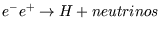$ e^- e^+ \to H + neutrinos$